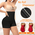 Womens Slip Shorts for Under Dress Seamless Shapewear Boyshorts Tummy Control Panties Shaping Shorts(#2 Black(high Waisted),Large)