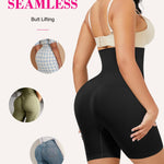 Nebility Women Waist Trainer Shapewear Tummy Control Body Shaper Shorts Hi-Waist Butt Lifter Thigh Slimmer (XS/S, Black)