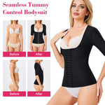 Gotoly Women Waist Trainer Corset Tummy Control Shapewear Upper Arm Shaper Post Surgical Slimmer Compression Tops(Black Short Sleeve,Small)
