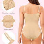 Irisnaya 2-Pack Beige Black Bodysuits Shapewear for Women Square Neck Black Body Suit Tummy Control Shapewear Slimming