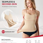 Nebility Compression Tanks for Women Tummy Control Shapewear Tank Top Seamless Body Shaper Lace Cami Camisoles(Small, Beige)
