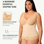 FeelinGirl Women Shapewear Tank Top Tummy Control Compression Tanks V Neck Seamless Body Shaper Camisole Tops for Women Tuscan L