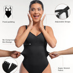 Lover-Beauty Bodysuit Shapewear for Women Tummy Control Padded Adjustable Body Suit Sculpting Thong Black 3X-Large-4X-Large