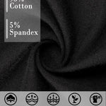 POKARLA Womens Cotton Underwear High Waisted Full Coverage Underpants Soft Breathable Postpartum Panties Stretch Briefs Black