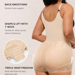 SHAPELLX Fajas Colombianas Open Bust Shapewear for Women Tummy Control Waist Trainer Postpartum Plus Size Body Shaper Butt Lifter Bodysuit (Beige 3X-Large)
