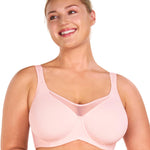 HSIA Minimizer Bras for Women Plus Size, Full Coverage Coolcomfort T Shirt Unlined Bra with Underwire for Heavy Breast, Light Pink 38DDD 01