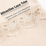 MANCYFIT Half Slips for Women Underskirt Dress Extender Lace Trim Knee Length Midi Skirt 14-25" Length Nude Small