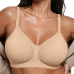 OEAK Bralettes for Women with Support Comfortable Wireless Bras Seamless Bralette No Underwire Bra Cute Everyday Tshirt Bras S Nude