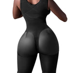 Snatched Body Fajas Colombianas Moldeadoras | Stage 1 Faja Post Surgery BBL Lipo 360 | Full Body Faja for Women Knee Length Compression Garment Black 2XS