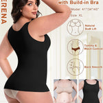 Werena Compression Tanks for Women Shapewear Tank Top Tummy Control Top Slimming Body Shaper Camisole With Built-in Bra