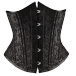 SHAPERX Women's Waist Training Corsets Underbust Heavy Duty 26 Steel Boned Hourglass Silhouette Body Shaper, SZ1912-2-Black-M