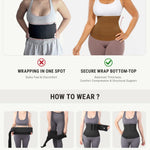 FeelinGirl Waist Trainer for Women Trimmer Belt Waist Cincher Tummy Wrap Plus Size Body Shaper (One Size, Nut Brown)