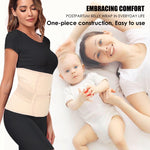 MAMODY Postpartum Belly Band – Postpartum Belly Wrap, Abdominal Binder Post Surgery C-section Recovery Support Belt After Birth Brace, Slimming Girdles (Classic Beige, L)