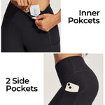 IUGA Capri Leggings for Women with Pockets High Waisted Tummy Control Compression Yoga Pants Workout Gym Capris