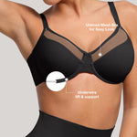 Lover-Beauty Minimizer Bras for Women Full Coverage Unlined Underwire Bras Plus Size Lifting Bra for Heavy Breast, Black 34D