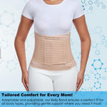 Gepoetry Postpartum & Post Surgery Abdominal Binder. Postpartum Belly Band Support Recovery after C-Section, Natural Birth, Hysterectomy, Hernia Belt (Beige,L)