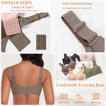 Wireless Jelly Seamless Bras for Women No Underwire Tshirt Full Coverage Padded Bra Comfortable Supportive Everyday Bralettes(01#Coffee(Full Coverage),XL)