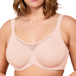 HSIA Minimizer Bras for Women Plus Size, Full Coverage Coolcomfort T Shirt Unlined Bra with Underwire for Heavy Breast, Blush Pink 38DDD