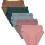 Kindred Bravely High Waist Maternity Underwear for Women and Postpartum Underwear 5 Pack (Medium, Assorted Jewel Tones)