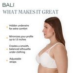 Bali womens Passion For Comfort Minimizer Underwire Bra, Pink Leaf Print, 38D