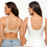 Popilush Wireless Bras for Women No Underwire Seamless Bralettes Everyday Comfort Tshirt Padded Bra Nude