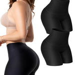 Sonryse 0879 Seamless Shapewear Shorts for Women – High Waist Tummy Control Slip Short | Invisible Under Dresses & Pants 2 Pack Black L