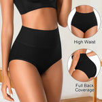 Asbestt Cotton Underwear for Women High Waisted Breathable Girls Panties Soft Women Briefs Comfy Full Coverage Stretchy Hipster Underwear for Ladies 5 Pack XL-2XL