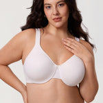 DELIMIRA Women's Minimizer Bra Plus Size Underwire Smooth Full Coverage Seamless Bras Coconut White 34DD