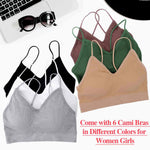 PAXCOO Bras for Women Pack of 6, Padded Bralettes, Sports Bras, M-L