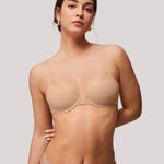 Halobliss T-Shirt Bras for Women Small Breasted Demi Underwire Lightly Lined Bras 32AA-38A Natural 34A