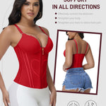 SHAPSHE Waist Trainer for Women Tummy Control Corset Shapewear Cincher Workout Body Shaper Vest Faja with Bra RED/Small