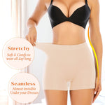 Womens Seamless Shaping Boyshorts Panties Tummy Control Underwear Slimming Shapewear Slip Shorts(#A2 Beige(basic),Medium)