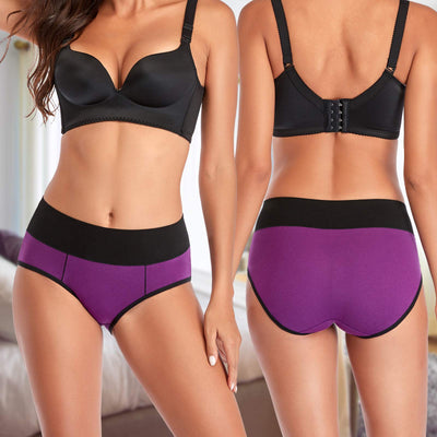 Eiggam Underwear for Women, Women's High Waist Cotton Underwear Soft Breathable Panties Stretch Briefs, Tummy Control Panties, X-Large, 6-Pack