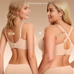 Vertvie 2026 Womens Wireless Jelly Bras Push Up Cup-Engineered Support Deep V Lift Bra Seamless No Underwire T-Shirt Bralette(Sand,36C)