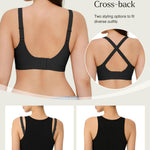 Popilush Wireless Seamless Bralette for Women, No Underwire Soft Support Bras, Breathable Smooth Comfort Everyday Summer Wear,Black,34B/32C/32D