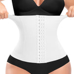 Werena Short Torso Waist Trainer for Women Underbust Corset Shapewear Tummy Control Waist Cincher Body Shaper Workout Sports Girdle(A# White-2, Small)