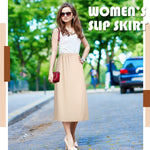 Haysandy 3 Pieces Women's Half Slips 19, 27, 35 Inch Satin Underskirt Dress Anti Static Long Underskirt Lady Slips for Under Dresses (Nude, X-Large)