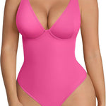 FeelinGirl Shapewear Bodysuits for Women Tummy Control Body Suits Deep V Neck Thong Body Shaper