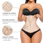 YIANNA Waist Trainer for Women Latex Underbust Tummy Control Waist Cincher Corset Hourglass Body Shaper Zipper and Hooks,YA2231-Beige-M