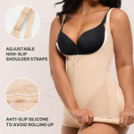SHAPELLX Fajas Colombianas Open Bust Shapewear for Women Tummy Control Waist Trainer Postpartum Plus Size Body Shaper Butt Lifter Bodysuit (Beige 3X-Large)