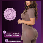 Snatched Body Full Bodysuits for Women's Short Sleeves Jumpsuits | Soft Control Short Shapewear Romper | Body de Mujer Caramel S