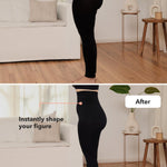 SHAPERMINT High Waisted Tummy Control Compression Leggings for Women - Petite to Plus Size Womens Leggings Non See Through Black
