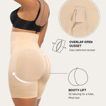 SHAPELLX Shapewear for Women Tummy Control High Waisted Shorts Seamless Compression Body Shaper Underwear Beige Fajas S