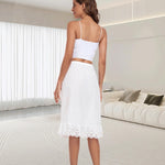 MANCYFIT Half Slip for Women Under Dresses Skirt Extenders with Lace Trim Non Cling Underskirts White 3X-Large