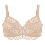 HSIA Minimizer Bra for Women - Plus Size Full Coverage Lace Bra with Underwire, Non Padded Warm Beige