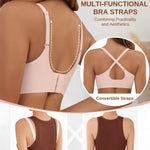 CINOON Womens Wireless Bras Push Up Bralette Supportive Everyday Bras Seamless Full Coverage Comfort T-Shirt Bra Pink