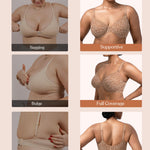 HSIA Minimizer Bras for Women Full Coverage Underwire Unlined Leopard Mesh Plus Size Convertible Bra for Big Busted Dark Beige 36DD