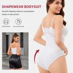 Nebility Shapewear Bodysuit for Women Tummy Control Shapewear Faja Body Shaper Waist Trainer Square Neck Body Suit(White,X-Large)