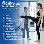 Compression Tights Women, 20-30mmHg Graduated Support Compression Pantyhose Footless Medical Compression Stockings High Waist Compression Leggings for Varicose Veins, Edema, DVT(Black, Large)