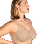HSIA Minimizer Bras for Women Plus Size, Full Coverage Coolcomfort T Shirt Unlined Bra with Underwire for Heavy Breast, Taupe 38DDD